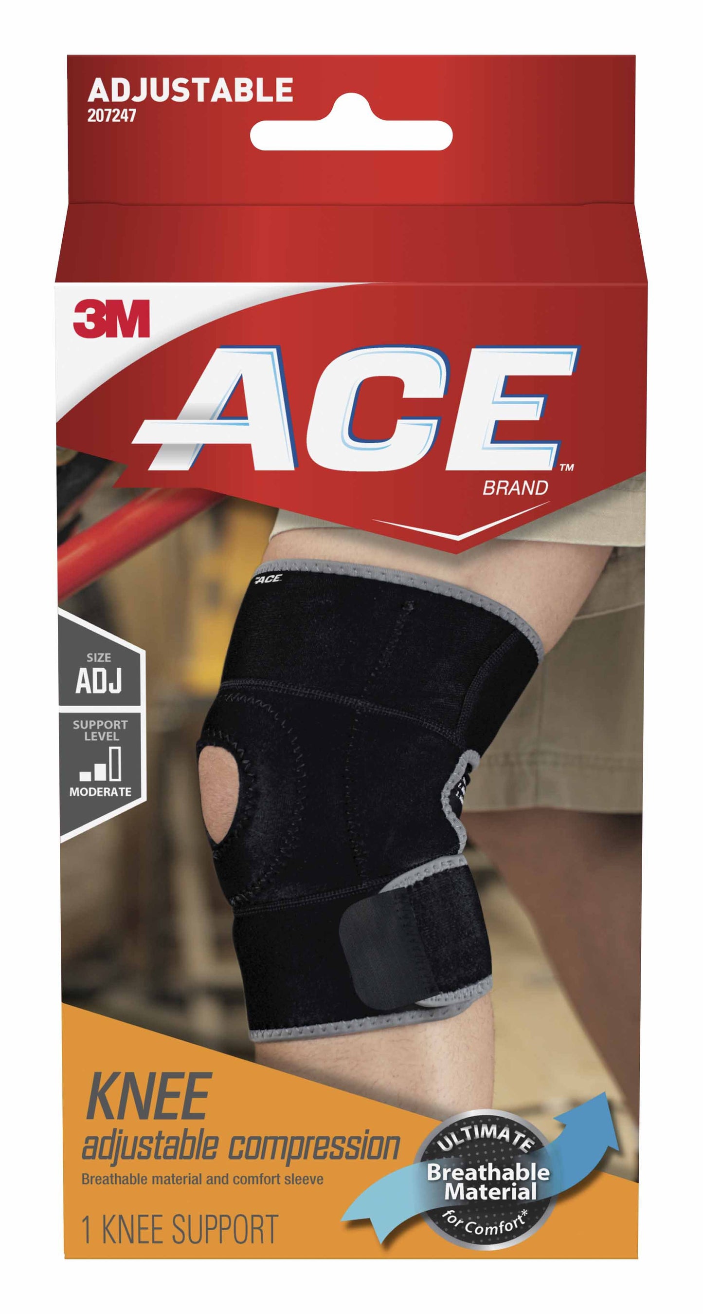 3M™ Ace™ Neoprene Open-Patella Compression Knee Support, One Size Fits Most