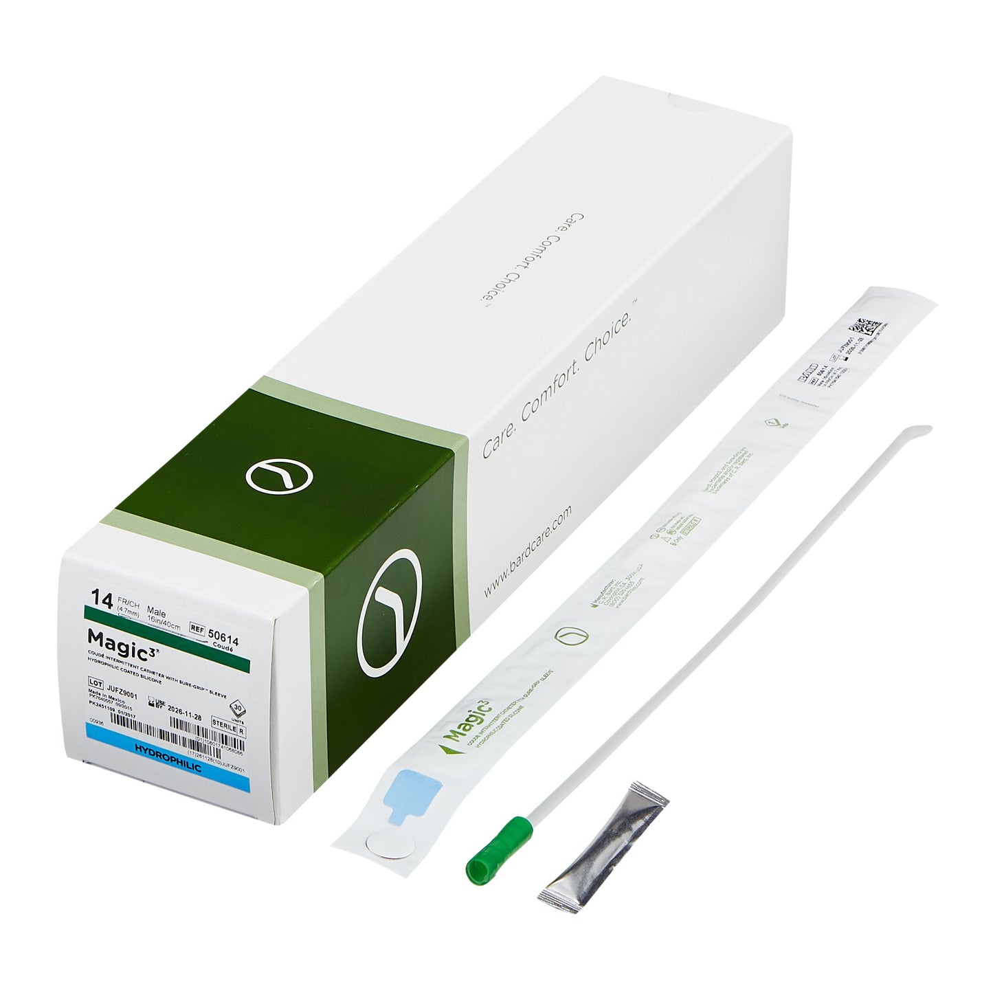 Magic3 Urethral Catheter, 14 Fr., Male, Coud Tip