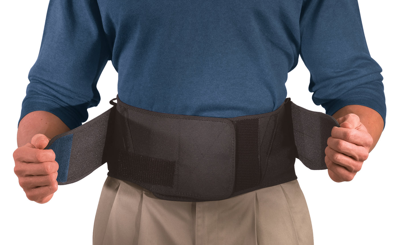 Back Brace Mueller Extended Size Hook and Loop Strap Closure 50 to 70 Inch Waist Circumference 9 Inch Height Adult