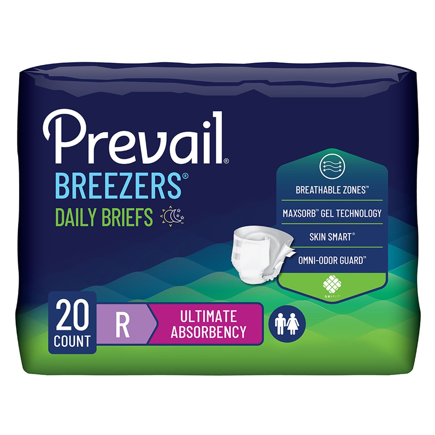 Prevail Breezers Ultimate Absorbency Incontinence Briefs, Regular