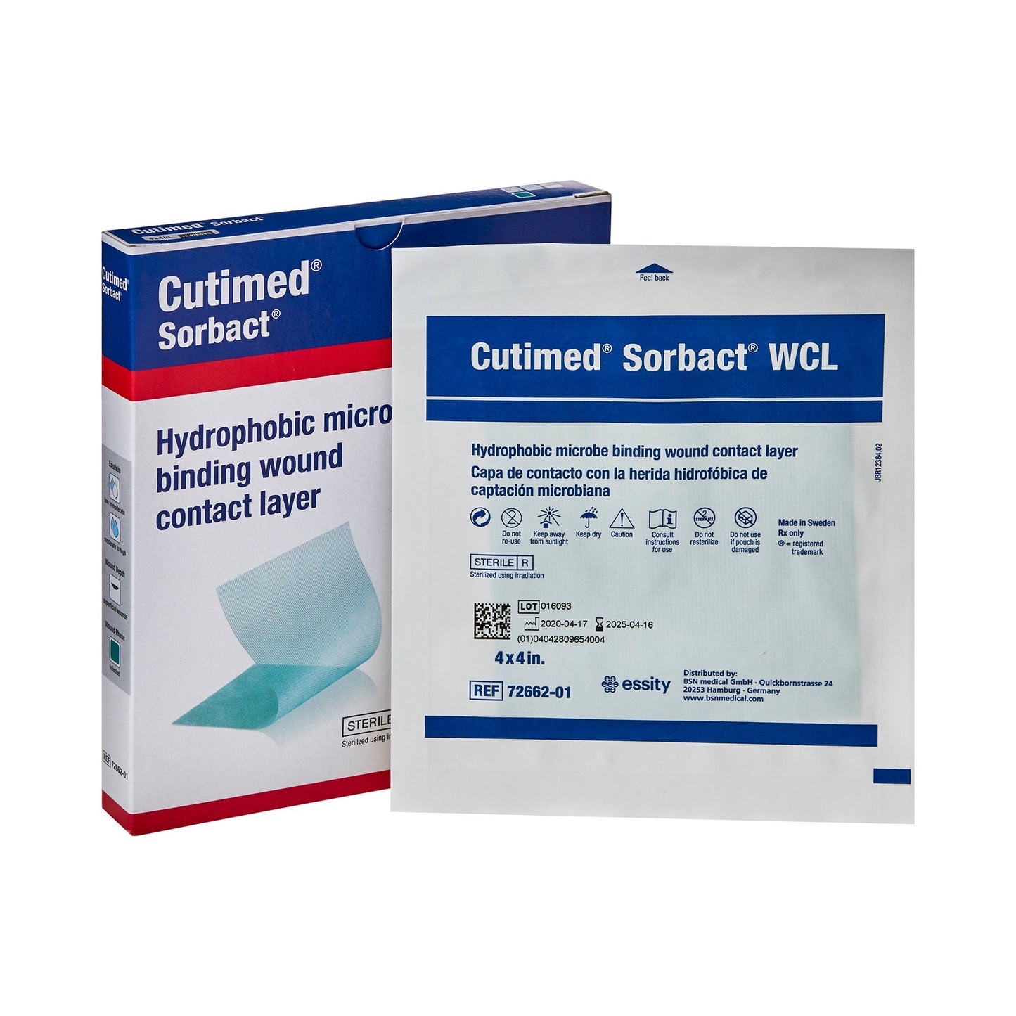 Cutimed Sorbact WCL Antimicrobial Wound Contact Layer Dressing, 4 x 4 Inch (EA)