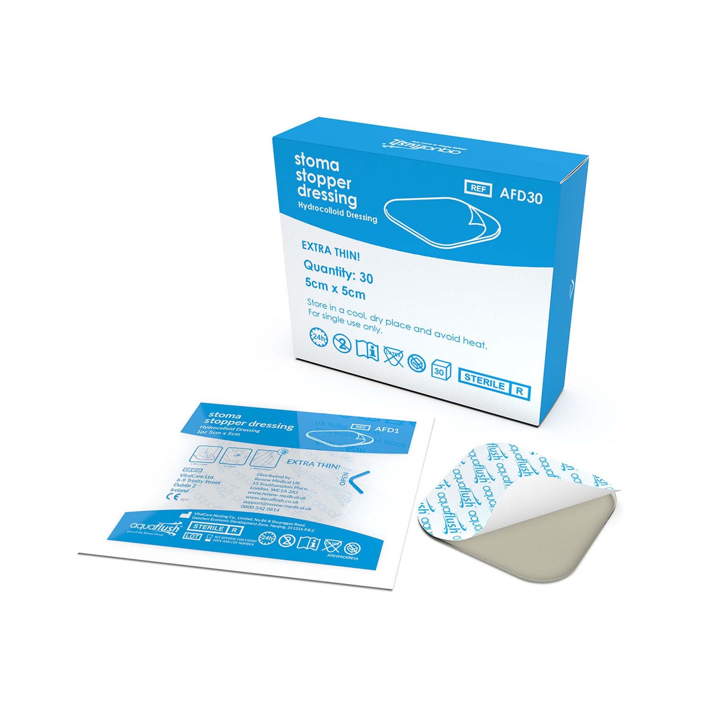 Thin Hydrocolloid Dressing Ace Without Backing 2 X 2 Inch Rectangle Hydrocolloid