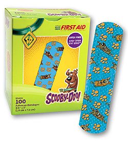 Adhesive Strip Stat Strip Plastic Kid Design (Scooby Doo) 3/4 X 3 Inch Sterile