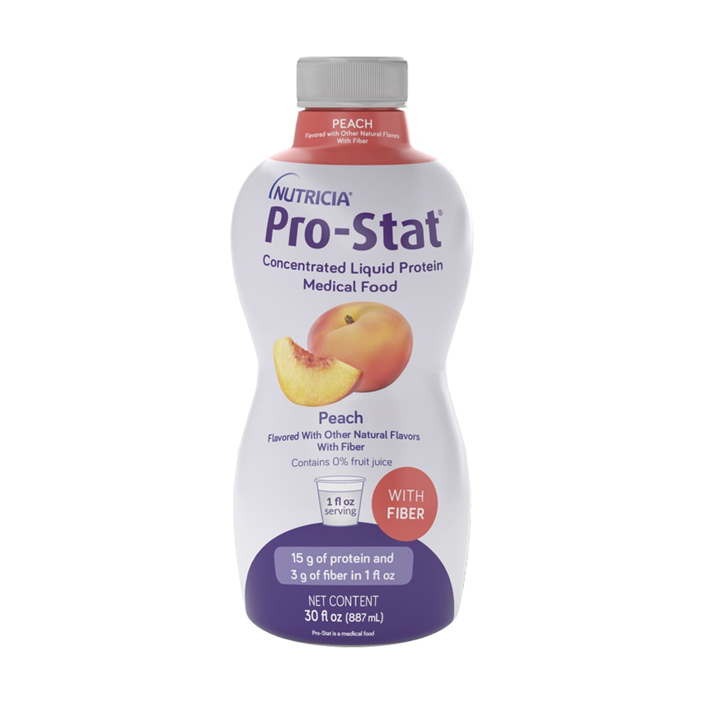 Oral Supplement Pro-Stat with Fiber Peach Flavor Liquid 30 oz. Bottle