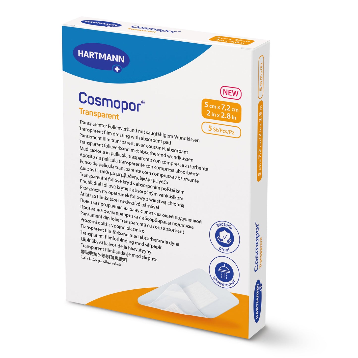 Transparent Film Dressing with Pad Cosmopor 2 X 2.8 Inch 4 Tab Delivery Rectangle Sterile