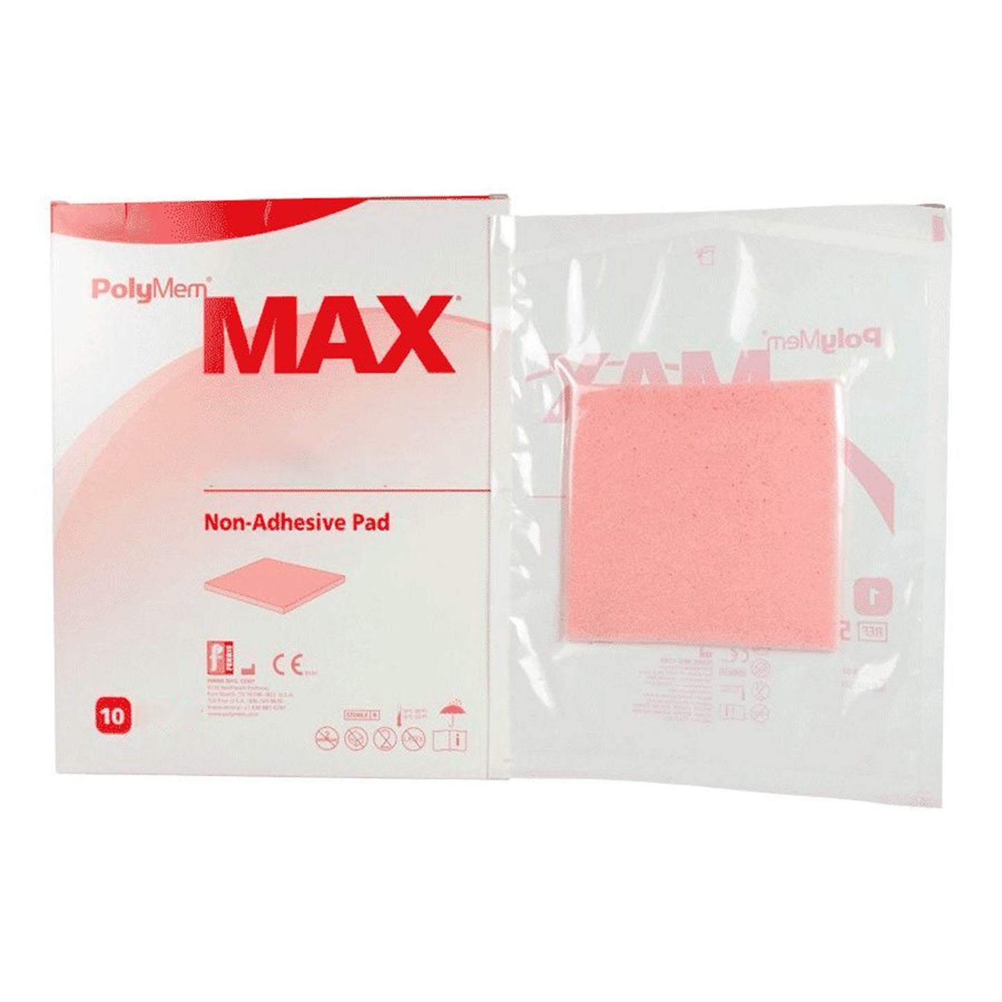 PolyMem Max Nonadhesive Without Border Foam Dressing, 3 x 3 Inch