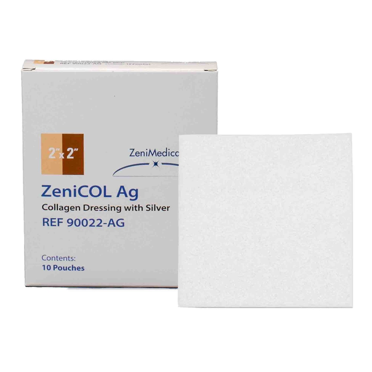ZeniCOL Ag Silver Collagen Dressing, 2 x 2 Inch