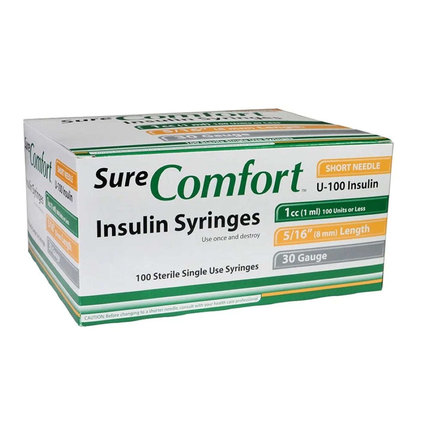 Standard Insulin Syringe with Needle Surecomfort 1 mL 5/16 Inch 30 Gauge NonSafety Regular Wall