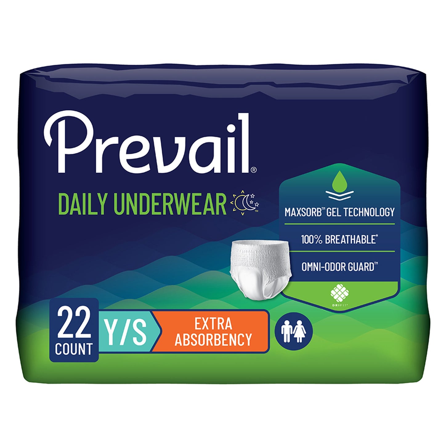Prevail Daily Underwear Extra Absorbent Underwear, Small (Youth)
