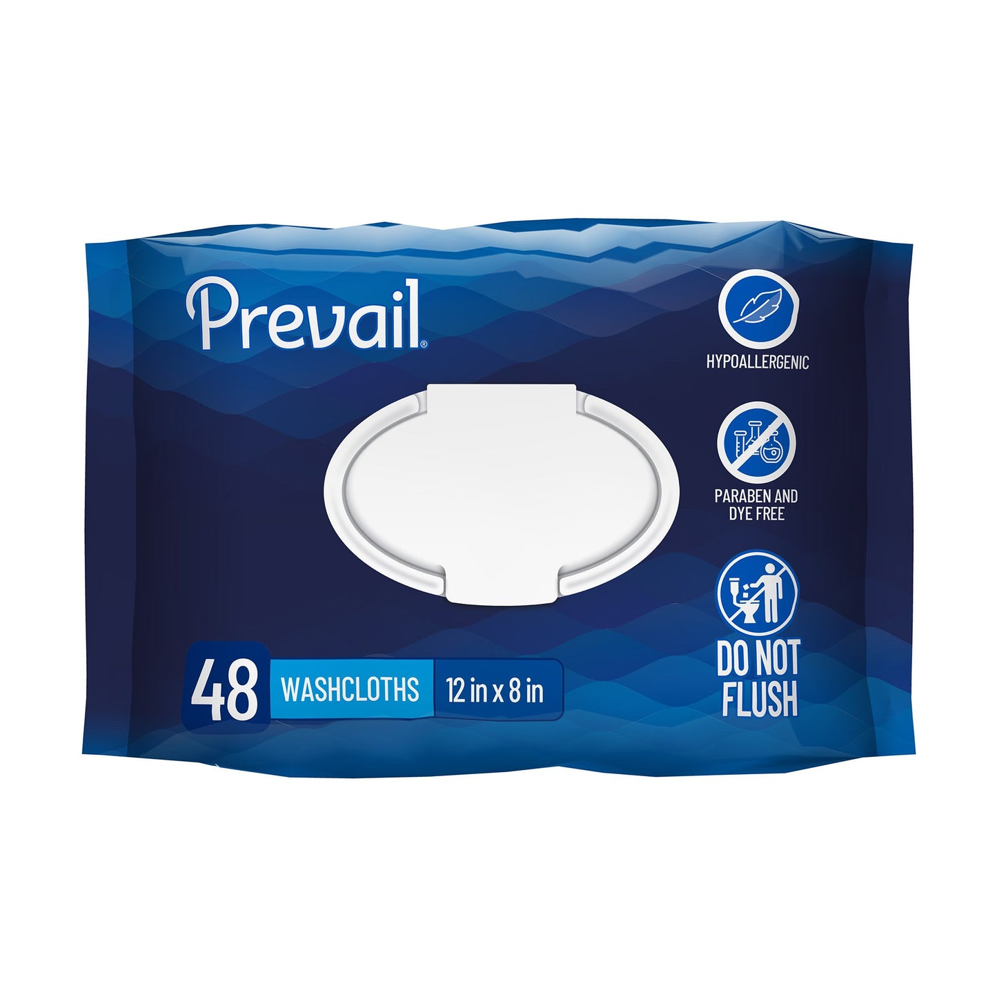 Prevail Personal Cleansing Wipe, Soft Pack, Aloe, Vitamin E, 8 x 12 Inch