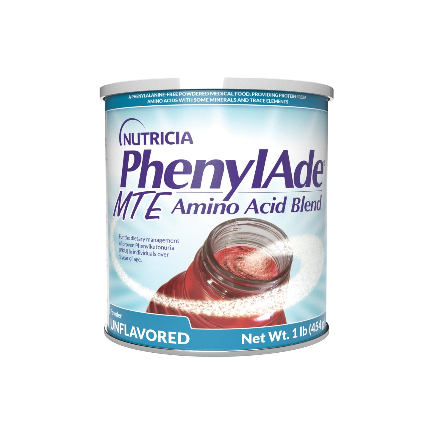 Oral Supplement PhenylAde MTE Amino Acid Blend Unflavored Powder 16 oz. / 454 Gram Canister
