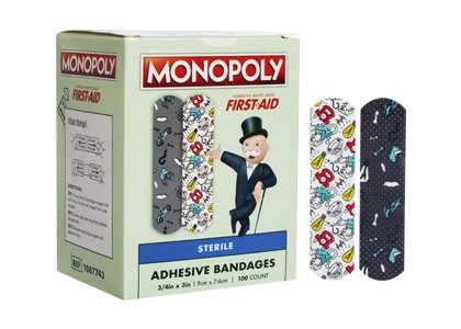 American White Cross Kid Design (Monopoly) Adhesive Strip, 3/4 x 3 Inch