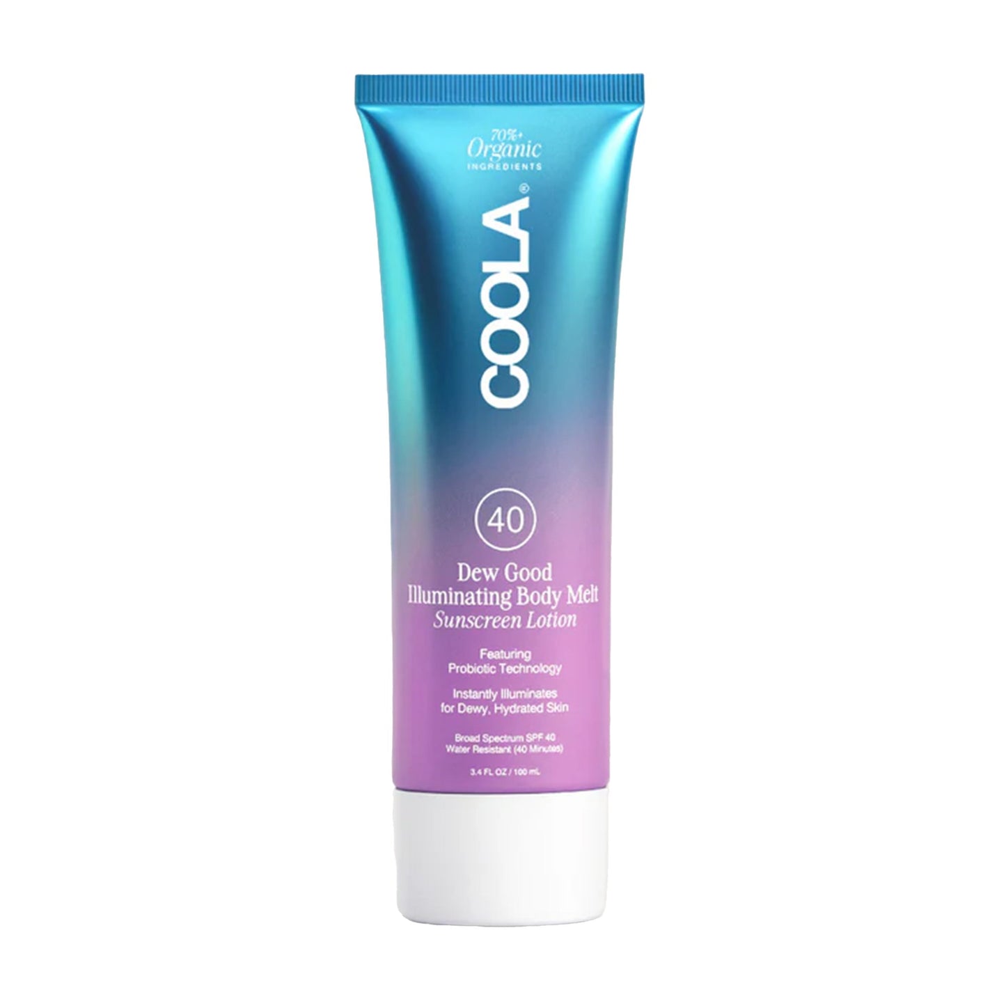 Sunscreen COOLA Dew Good Illuminating Body Melt Lotion SPF 40 Lotion 3.4 oz. Tube