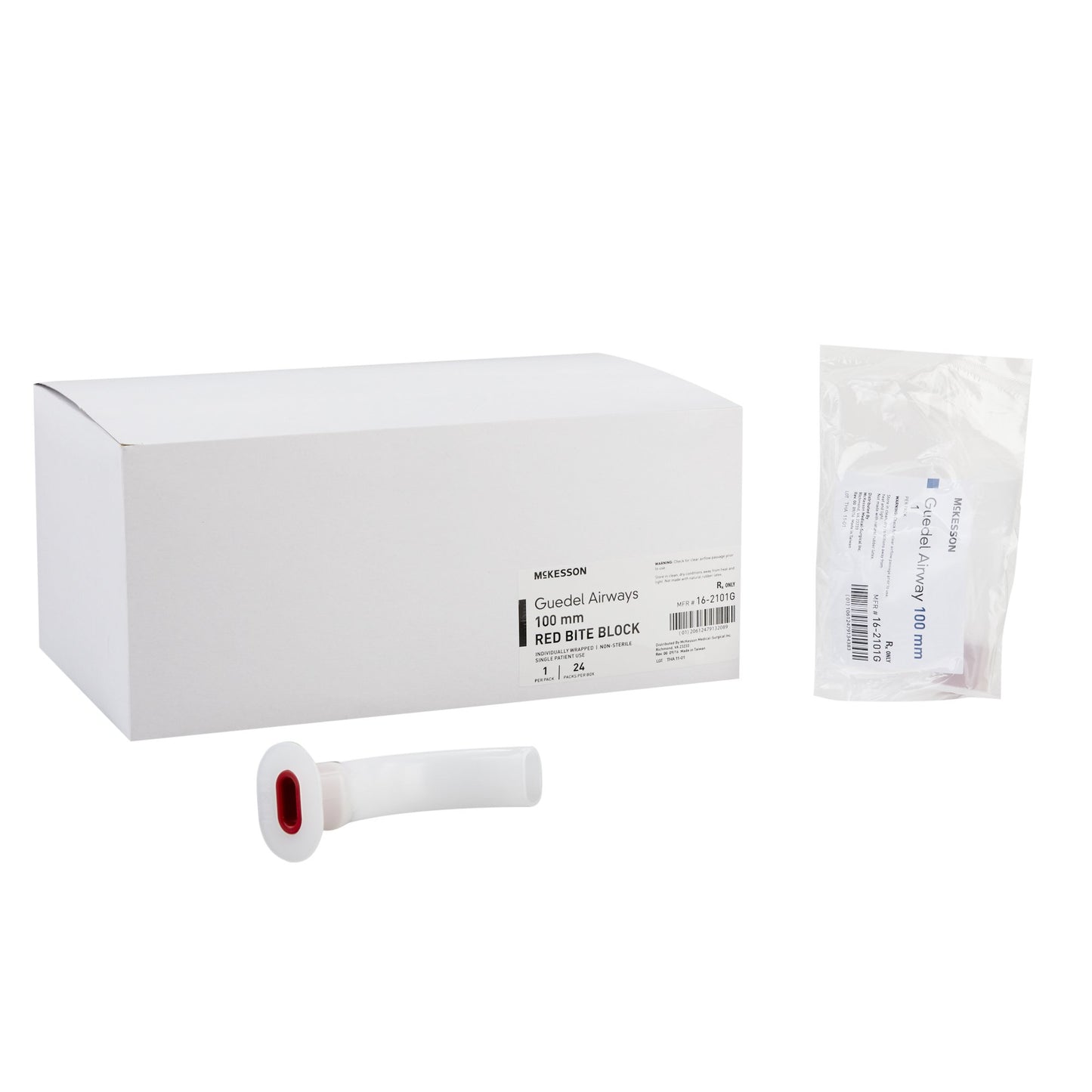 McKesson Guedel Oropharyngeal Airway, Size 5, 100 mm Length, ISO 10