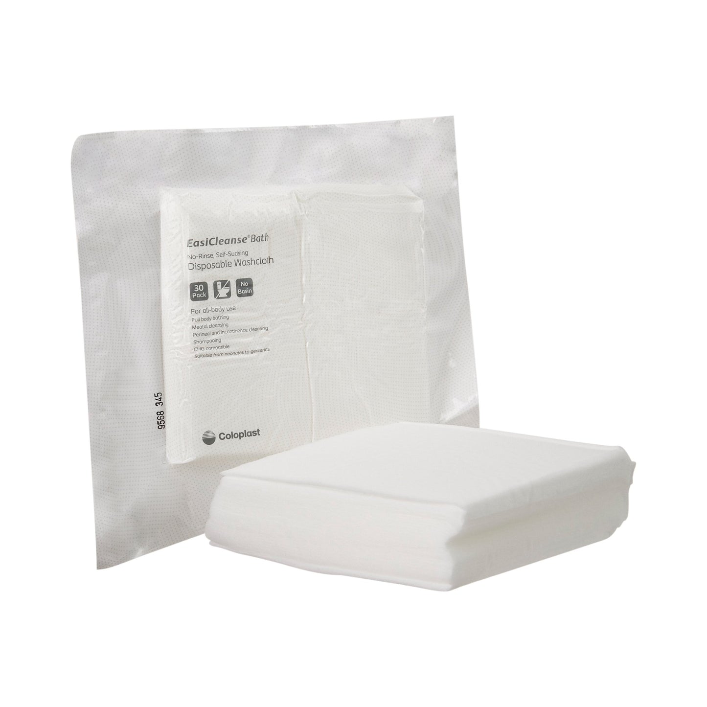 EasiCleanse Bath No-Rinse, Self-Sudsing Wipes, Scented