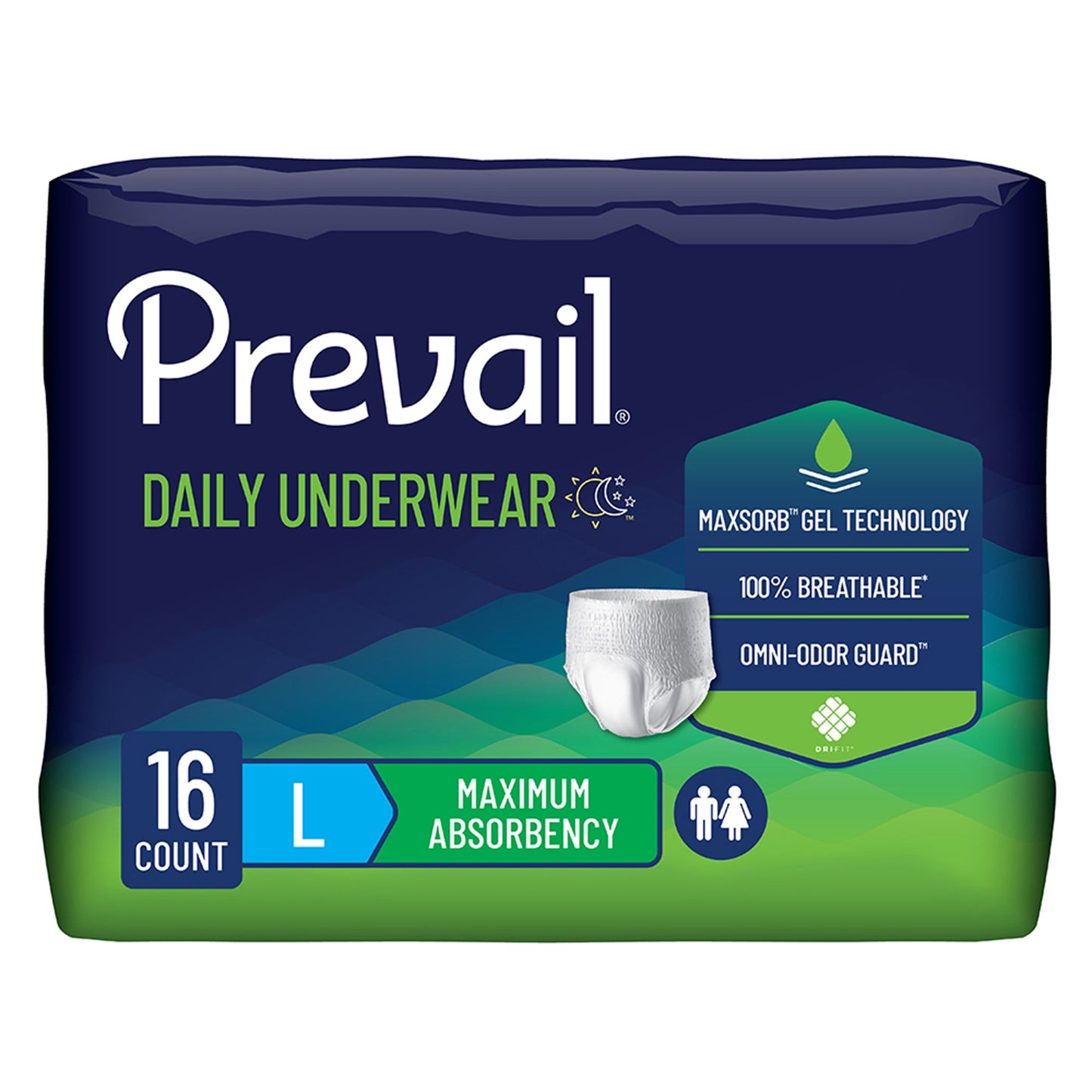 Prevail Maximum Absorbent Underwear, Large