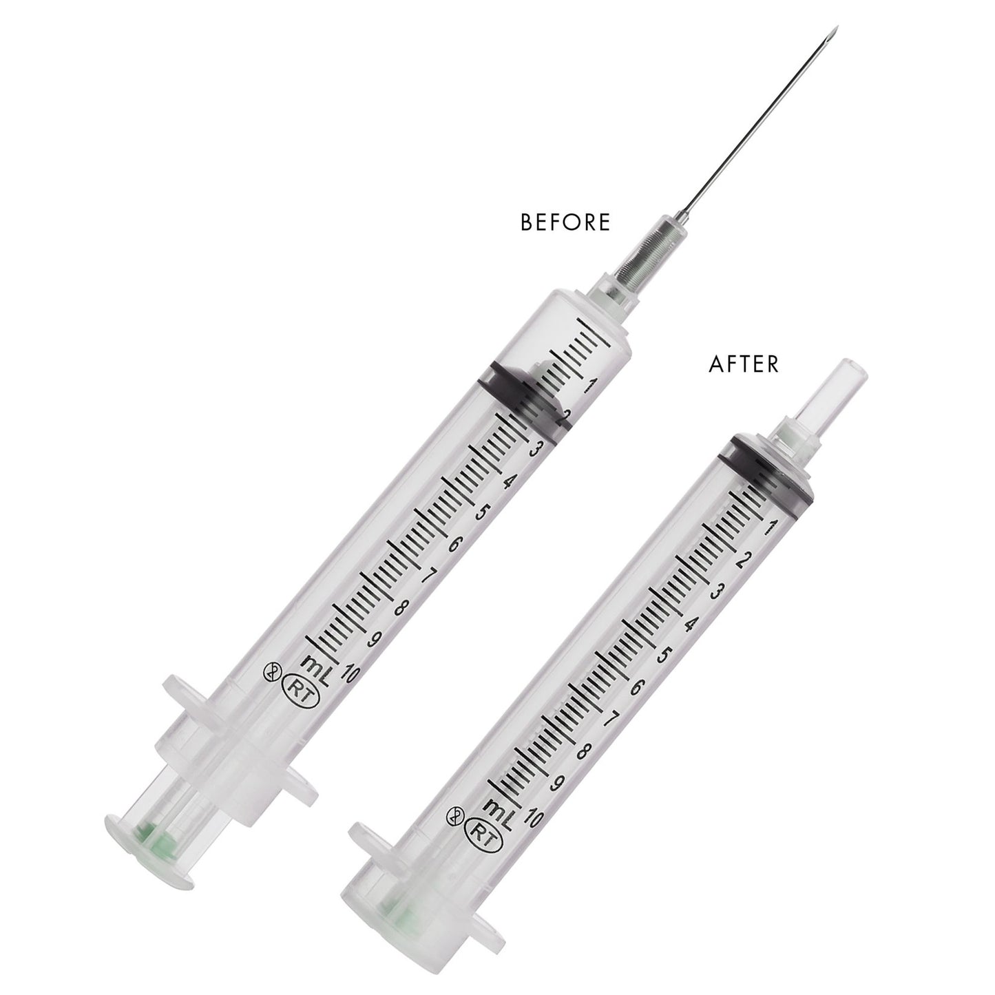 VanishPoint 10 mL Syringe with Hypodermic Needle, 21 Gauge, 1.5" Needle Length