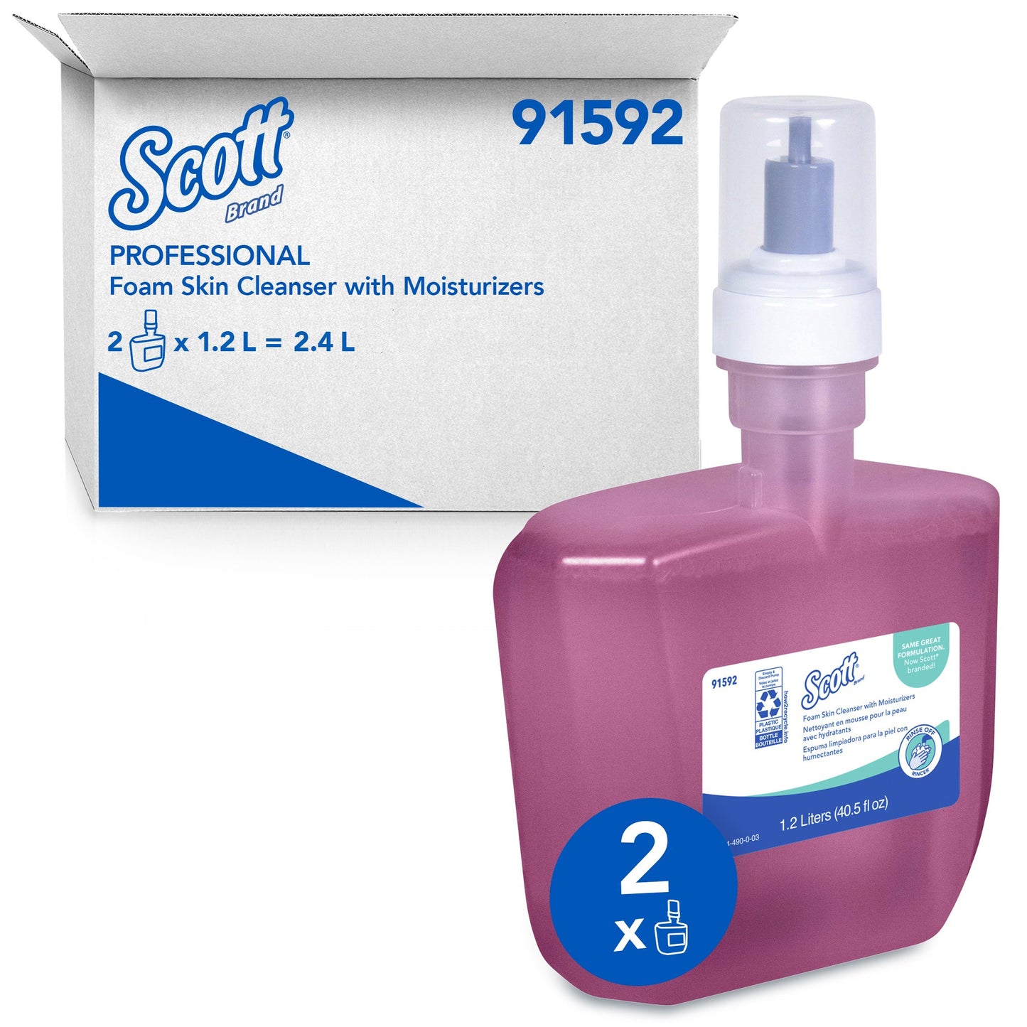 Scott Foam Skin Cleanser with Moisturizers, 1.2-liter Dispenser Refill Bottle