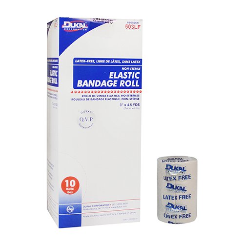 Dukal™ Clip Detached Closure Elastic Bandage, 3 Inch x 4-1/2 Yard