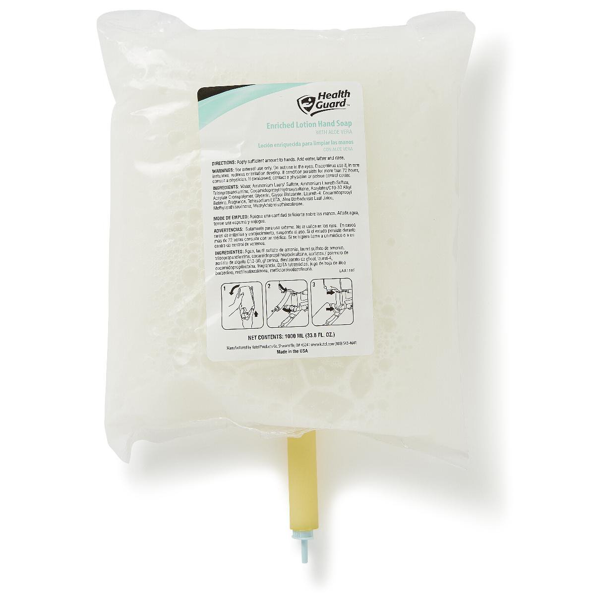 Soap HealthGuard Lotion 1,000 mL Dispenser Refill Bag Floral Scent