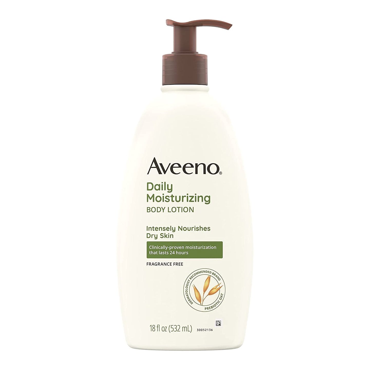 Aveeno Daily Moisturizing Body Lotion Fragrance Free, 18-ounce Pump Bottle
