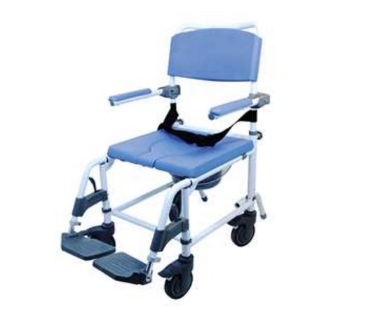 Commode / Shower Chair Healthline EZee Life Padded Flip-Back Arms Aluminum Frame Padded Backrest 18 Inch Seat Width 285 lbs. Weight Capacity