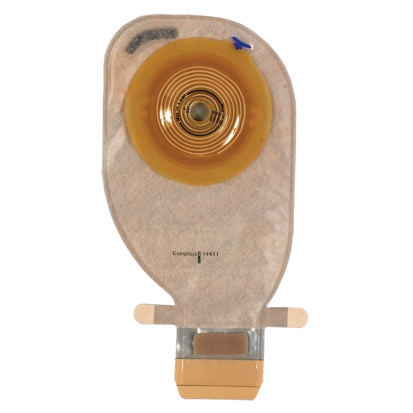 Colostomy Pouch Assura One-Piece System 7 Inch Length, Midi Convex Light, Trim to Fit 3/4 to 1-3/4 Inch Stoma Closed End
