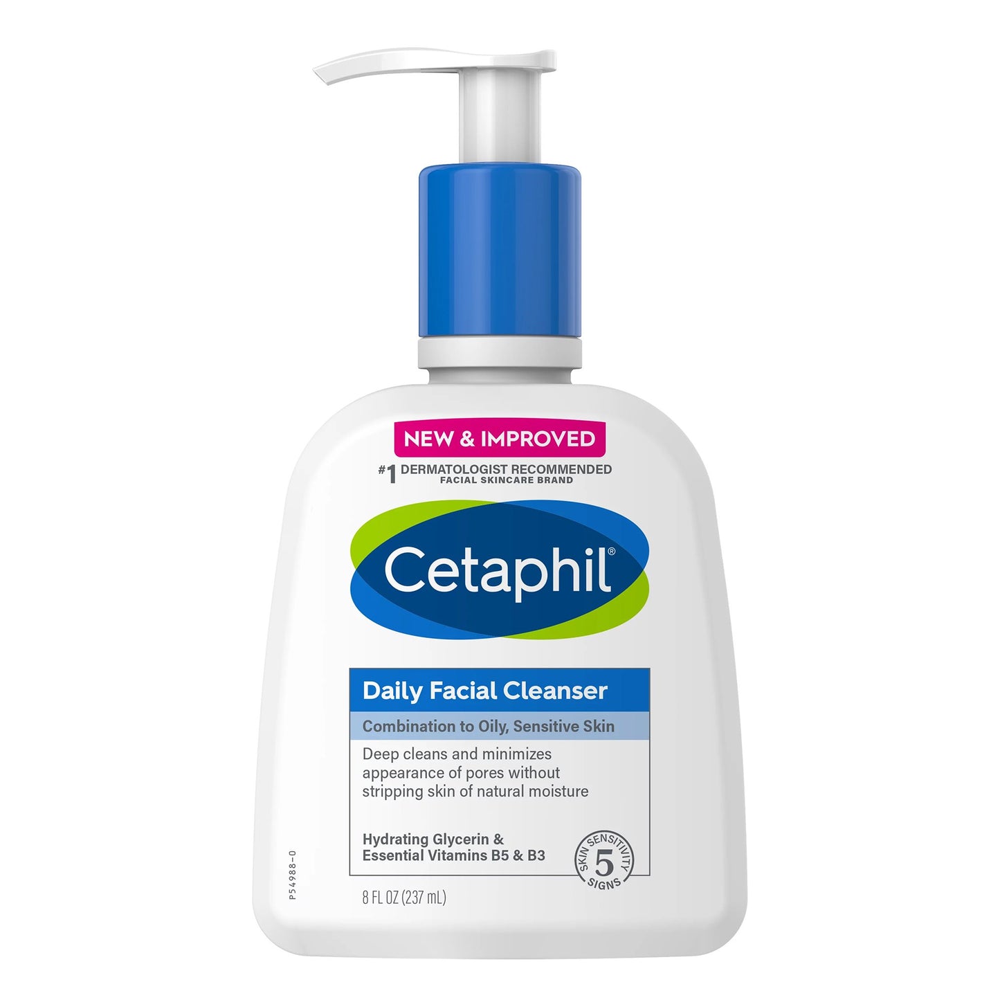 Cetaphil Daily Facial Cleanser Normal to Oily Skin, 8-ounce Pump Bottle