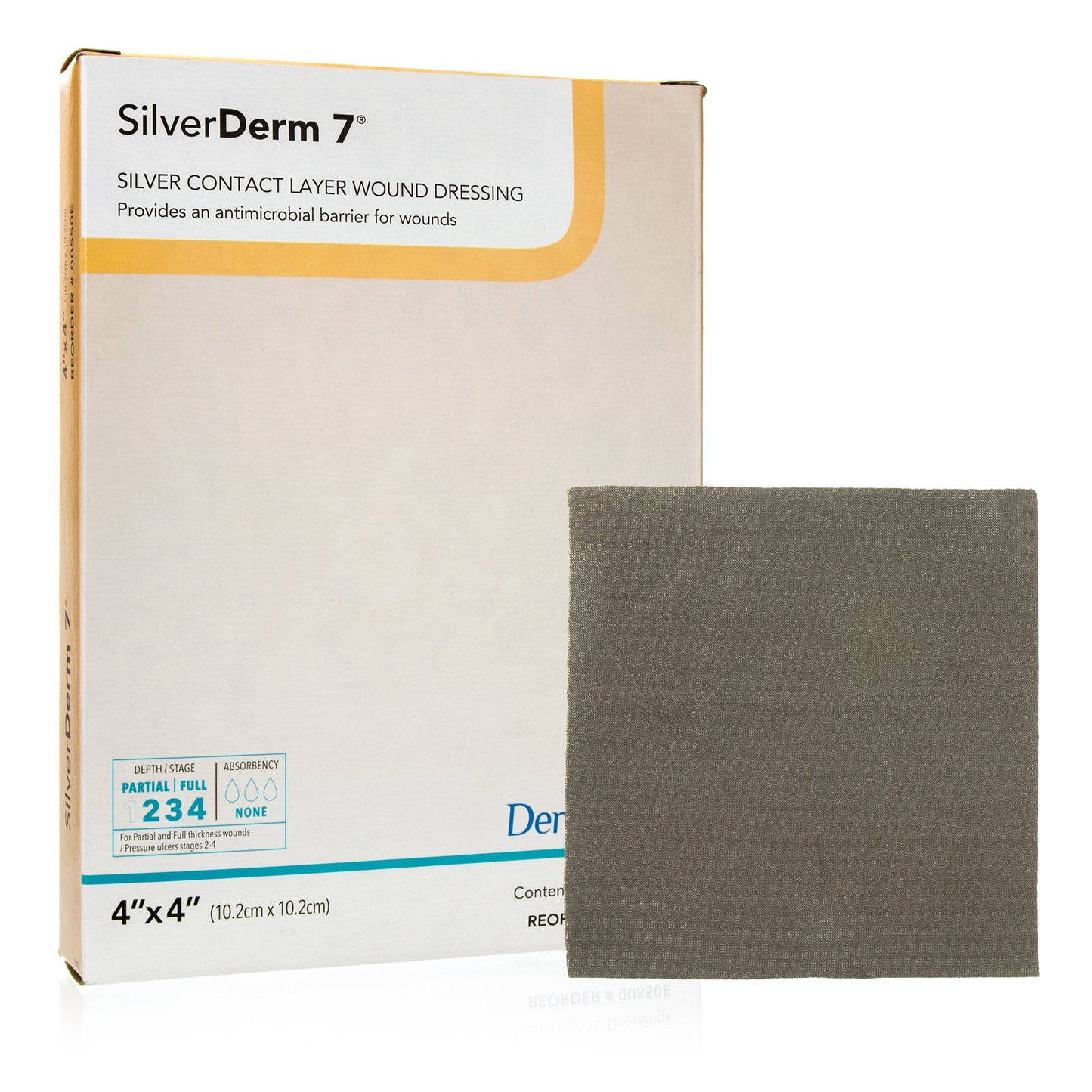 SilverDerm7 Silver Contact Dressing, 4 x 4 Inch