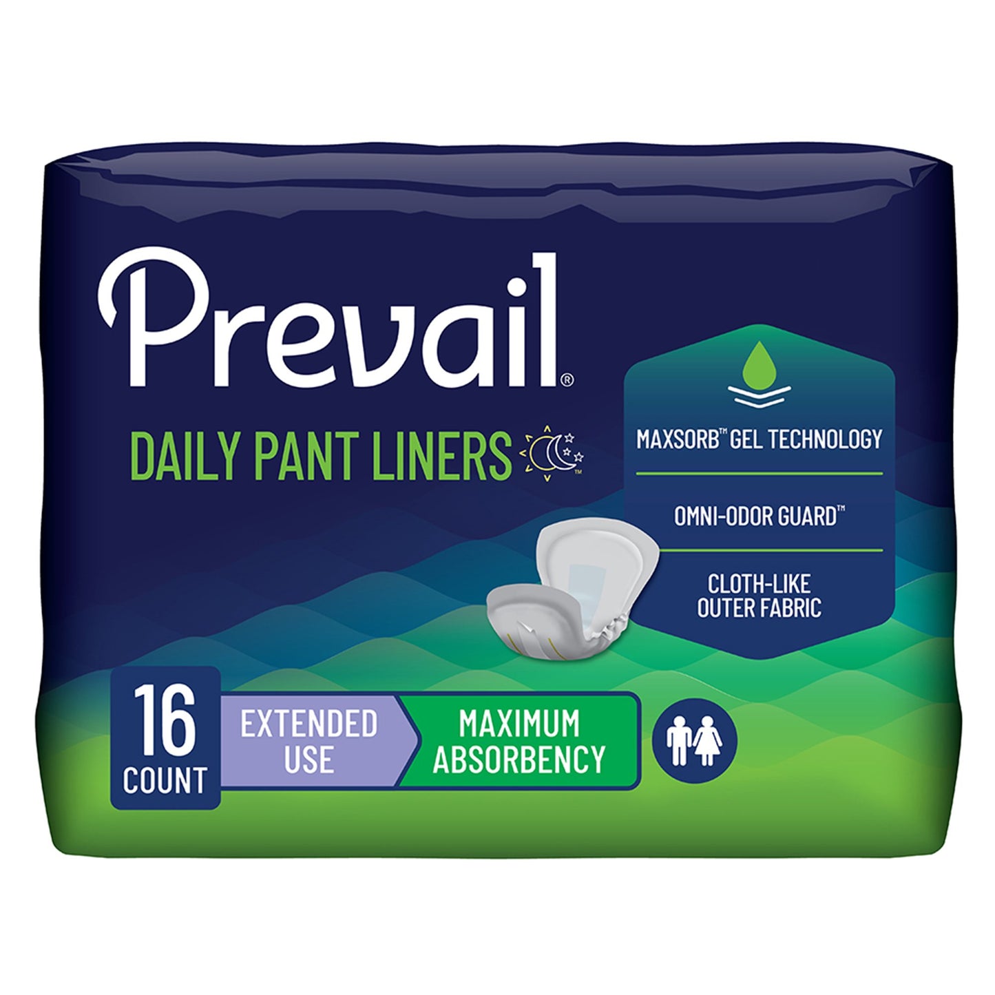 Prevail Daily Pant Liners Moderate Absorbency Incontinence Liner, 28 Inches