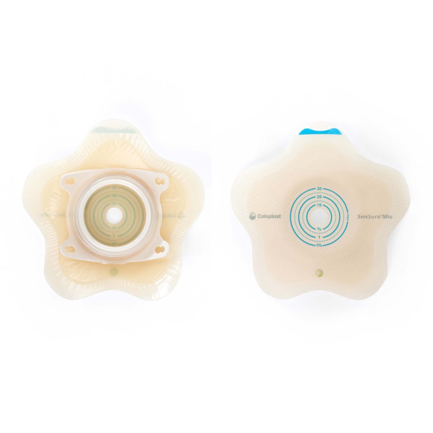 SenSura Mio Convex Flip Ostomy Barrier, Trim to fit 10 – 35 mm, Green Match