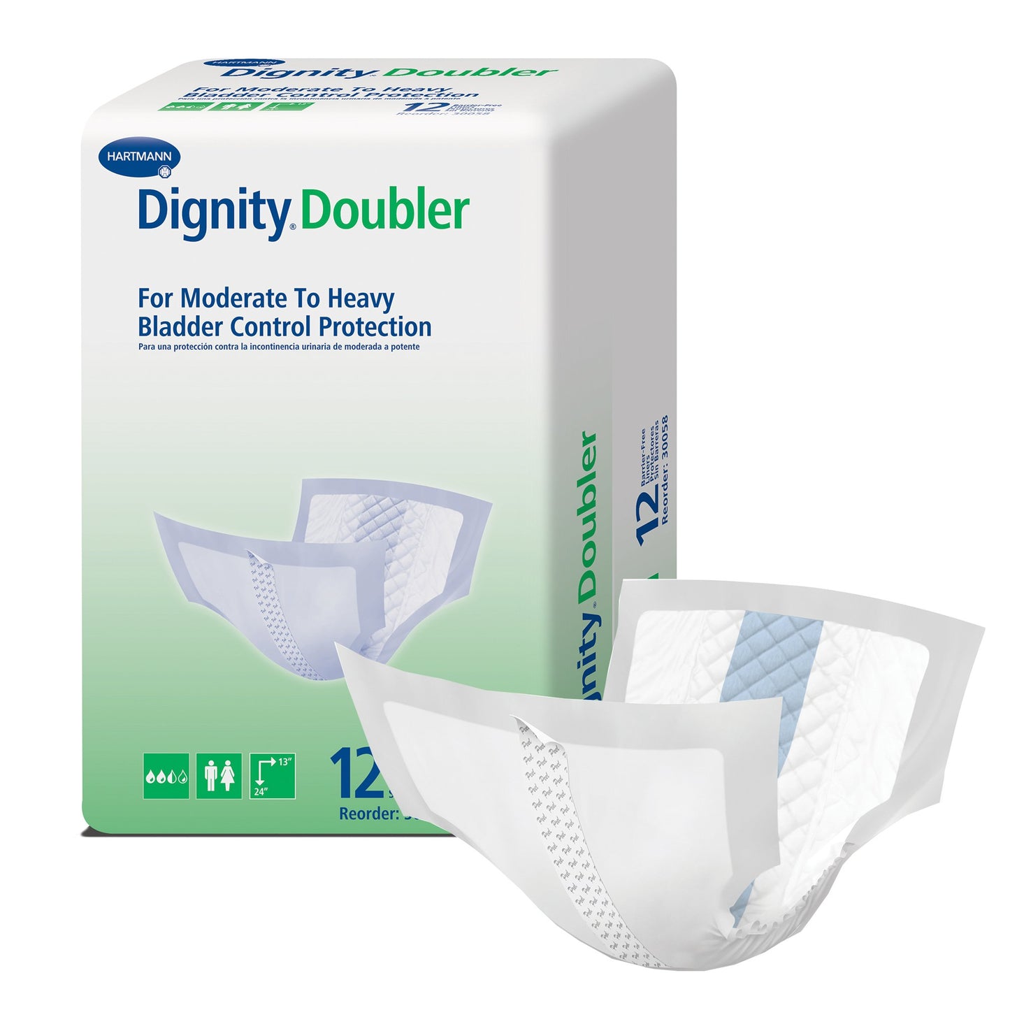 Dignity Double For Moderate to Heavy Bladder Control Pad, 24-Inch Length