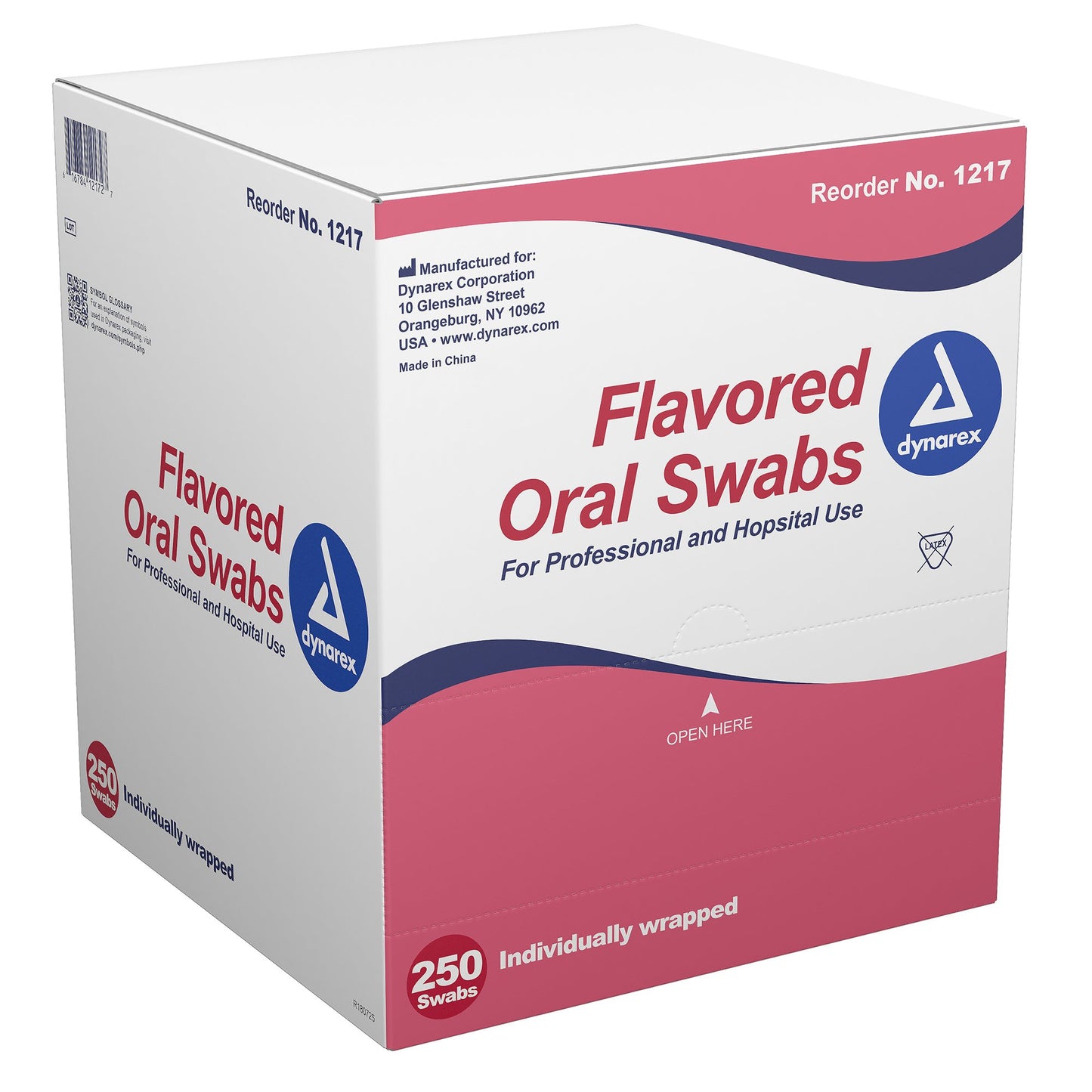 dynarex Flavored Oral Swabsticks with Dentifrice, Individually Wrapped
