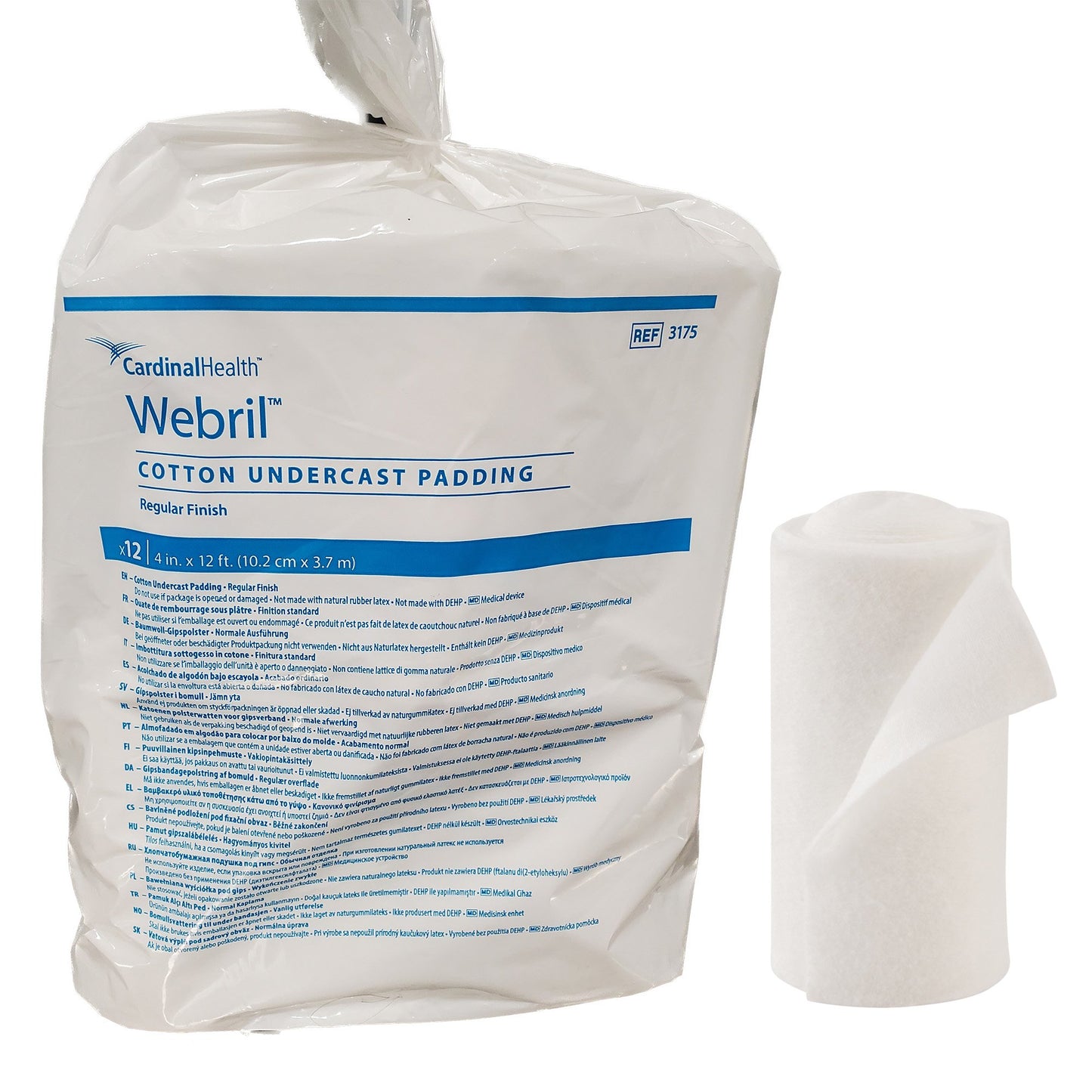 Webril‚ Undercast Cotton Cast Padding, 4 Inch x 4 Yard (BG, Qty 12)