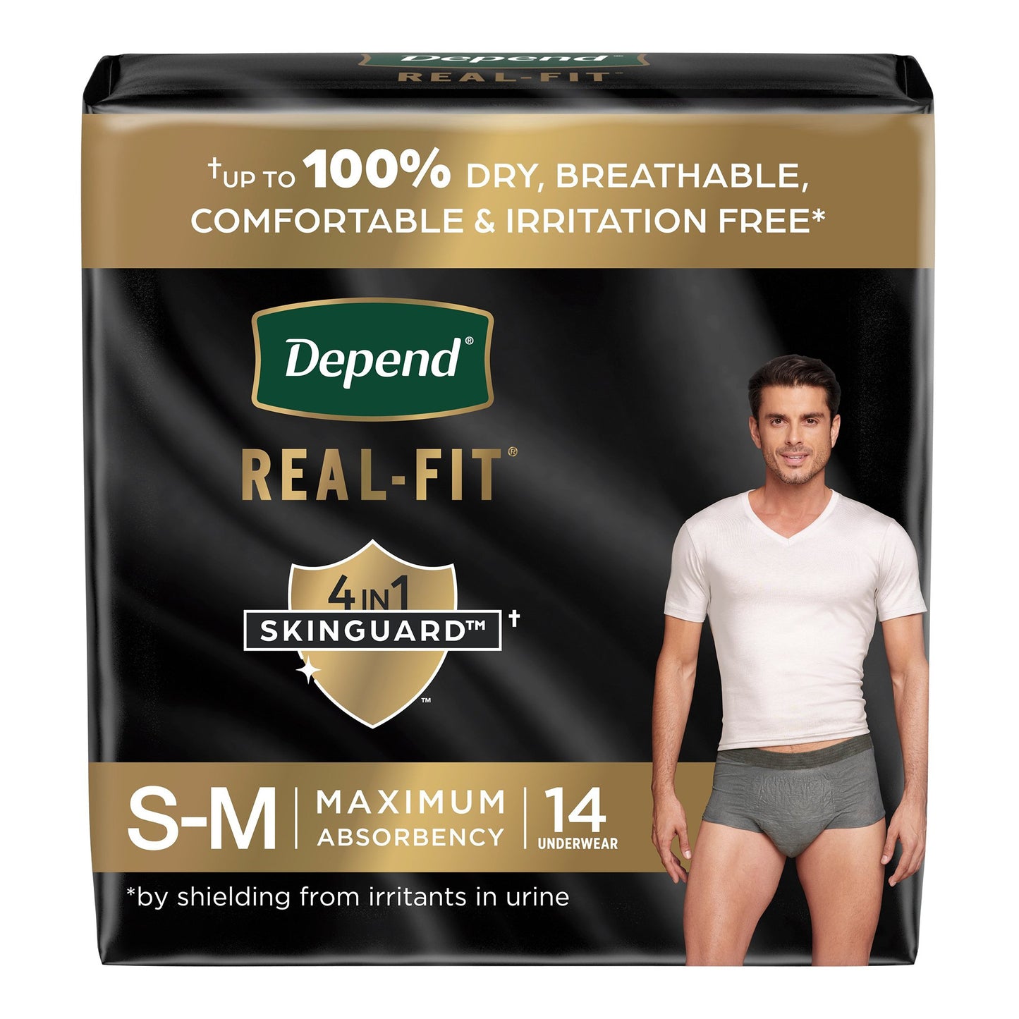 Depend Real Fit Underwear for Men, Small/Medium