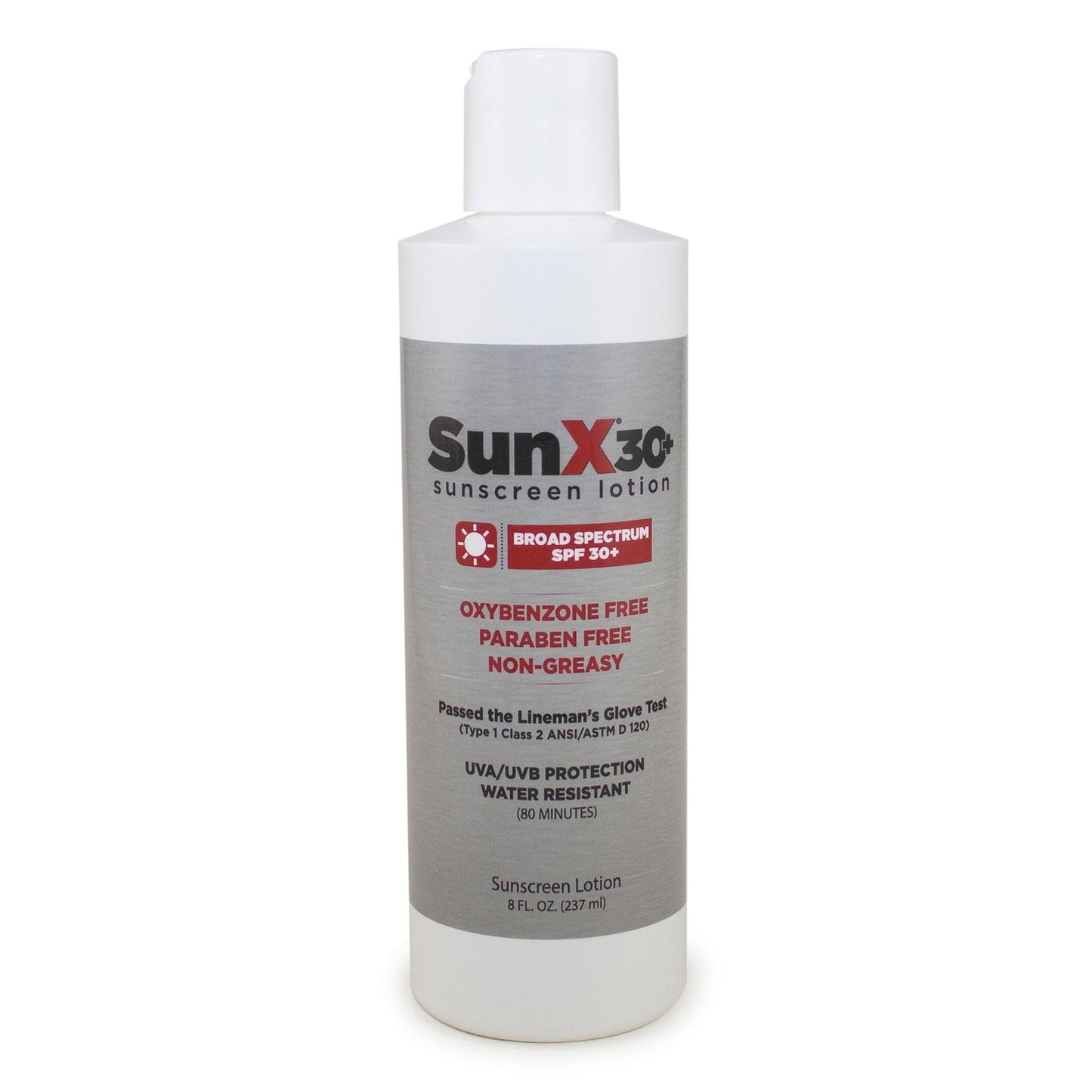 SunX 30+ Sunscreen, 8-ounce Bottle