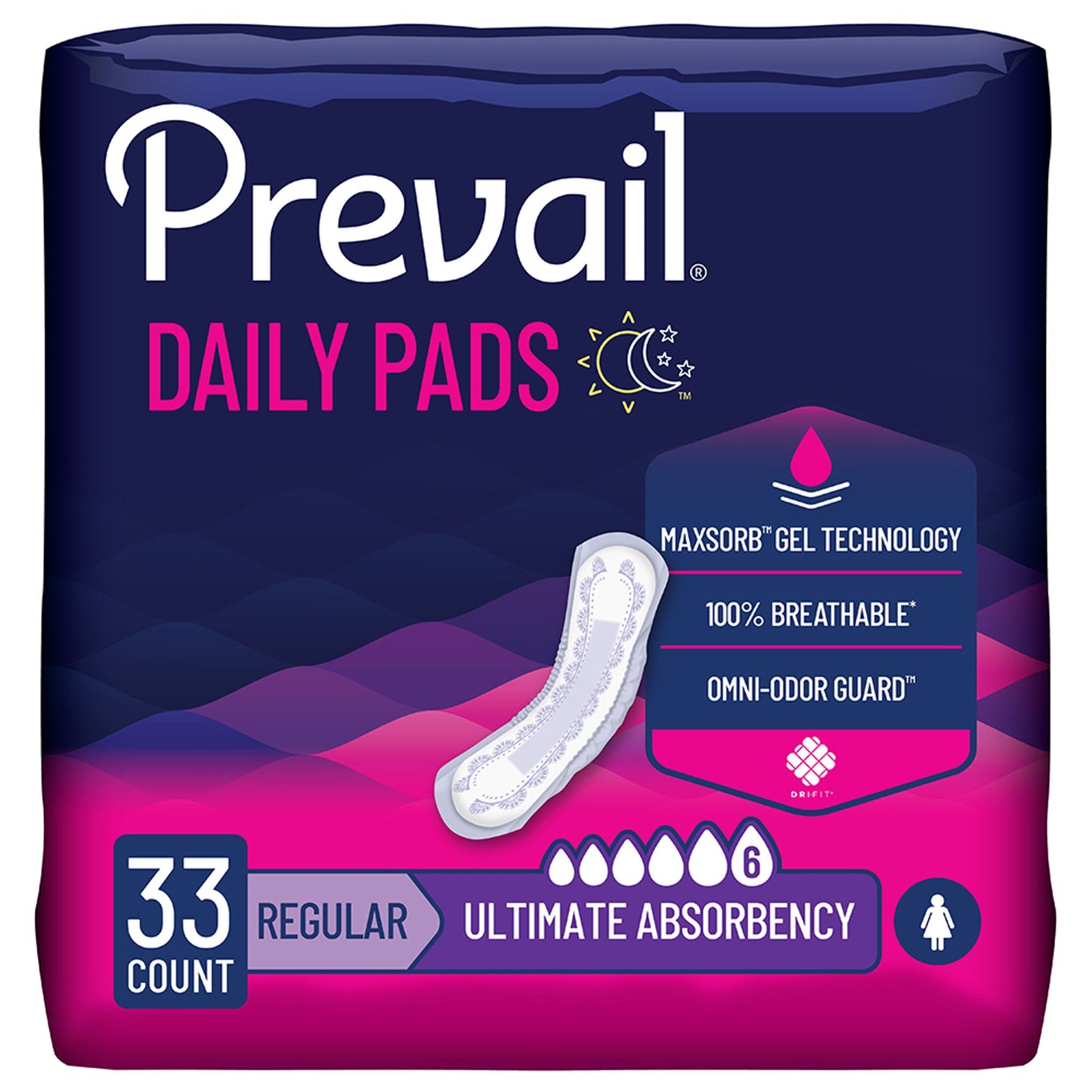 Prevail Daily Pads Ultimate Bladder Control Pad, 16-Inch Length