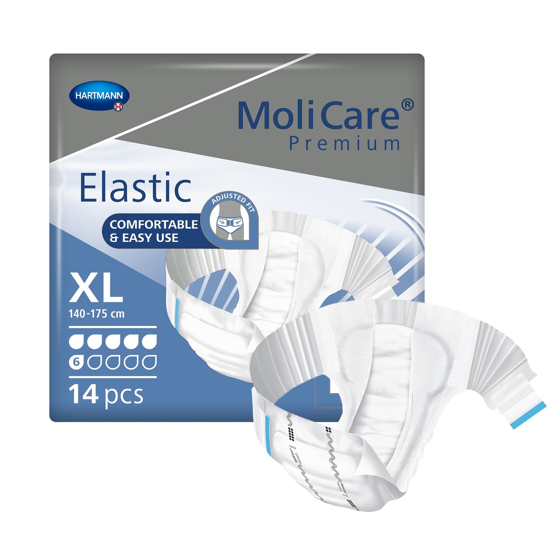 MoliCare Premium Elastic 6 Drop Absorbency Incontinence Briefs, Extra Large