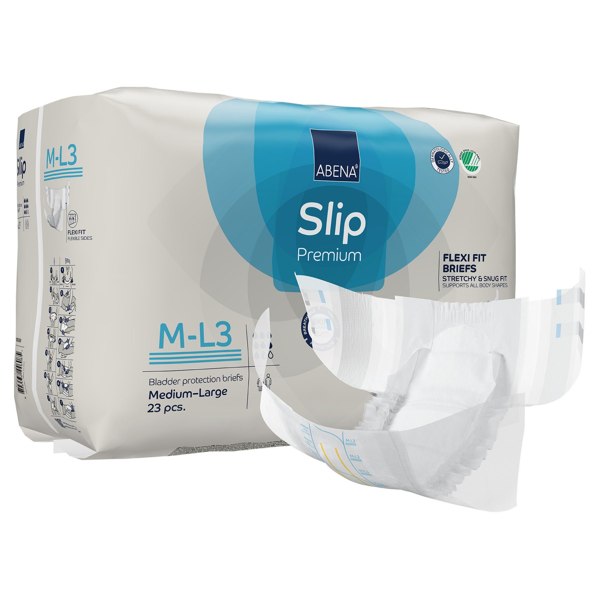 Abena Slip Premium Flexi Fit Incontinence Briefs, M-L3