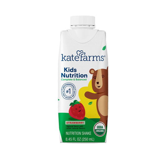Pediatric Oral Supplement Kate Farms Kid's Nutrition Strawberry Flavor 8.45 oz. / 250 mL Reclosable Carton Liquid Organic Pea Protein