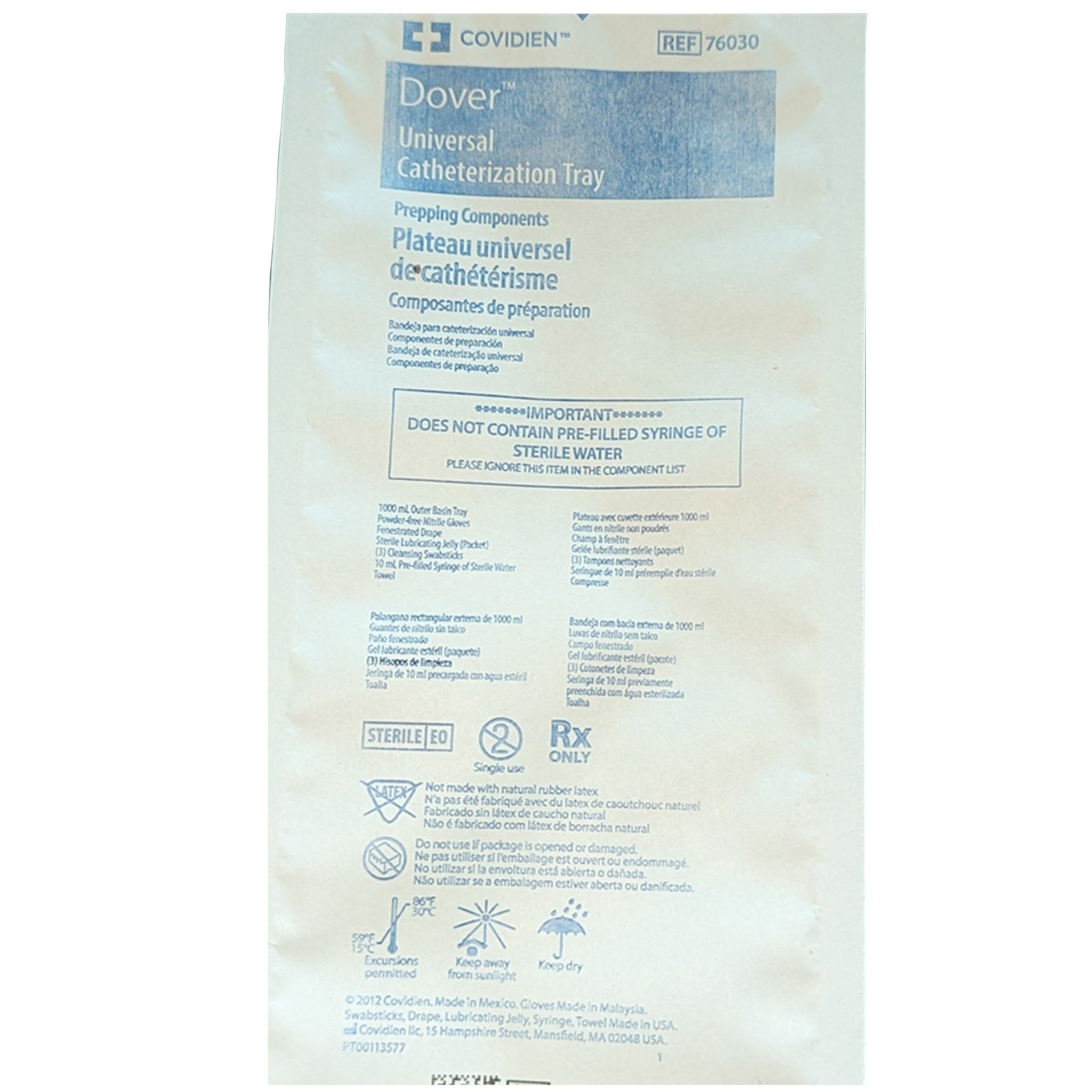 Dover™ Universal Indwelling Catheter Tray, 10cc Syringe, BZK