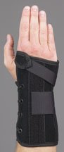 Wrist Brace Wrist Lacer™ Aluminum / Felt / Suede Left Hand Black Large