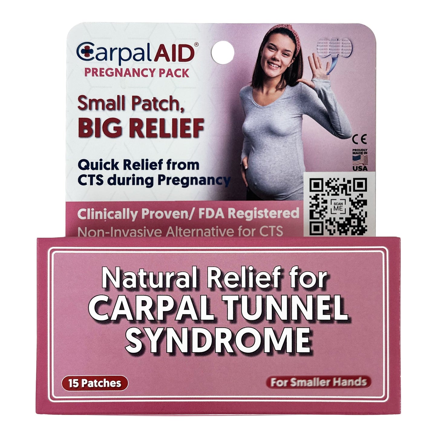 CarpalAid Patch Pregnancy Hand-Based Carpal Tunnel Support, Small
