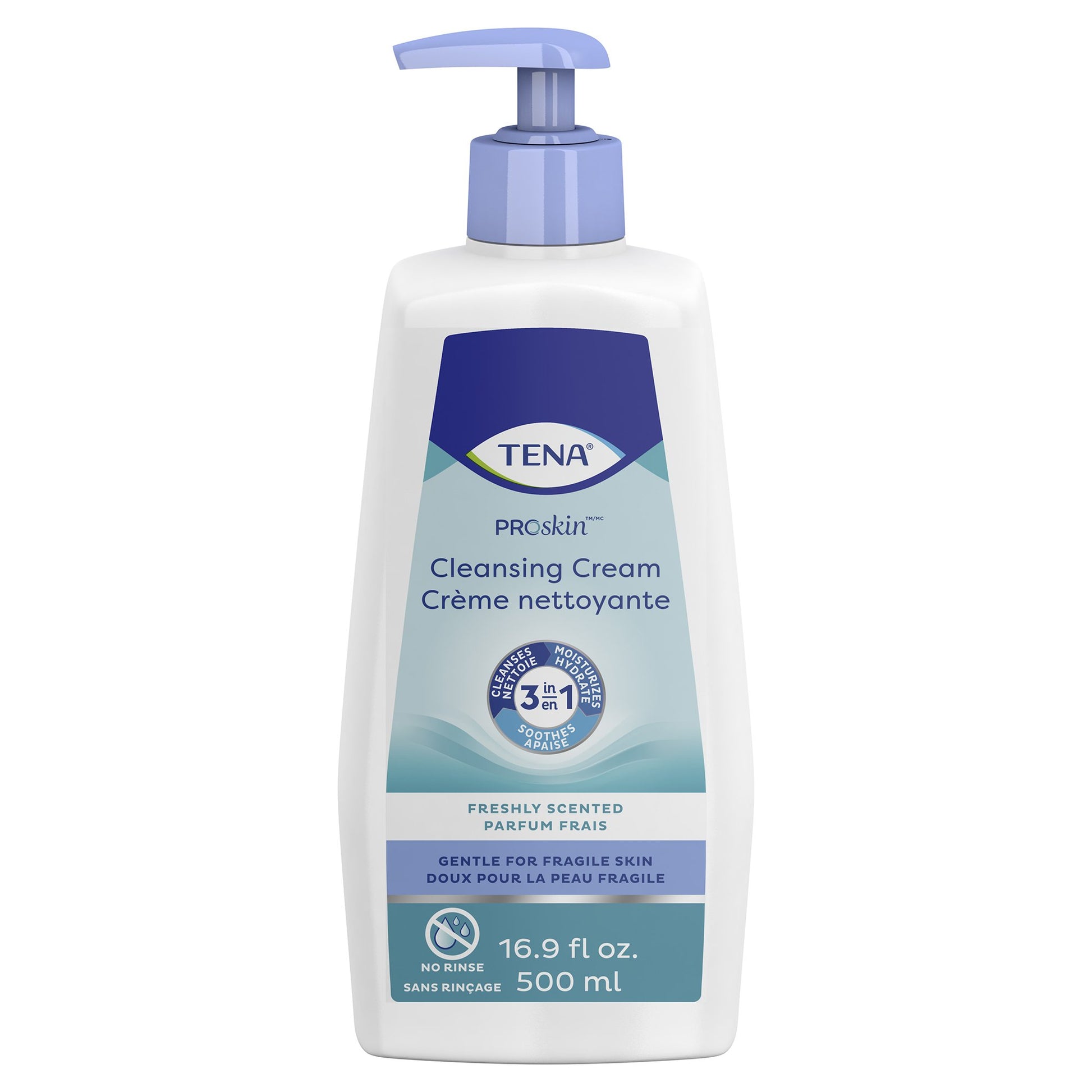 Tena Body Wash Cleansing Cream, Alcohol-Free, Three-in-One formula