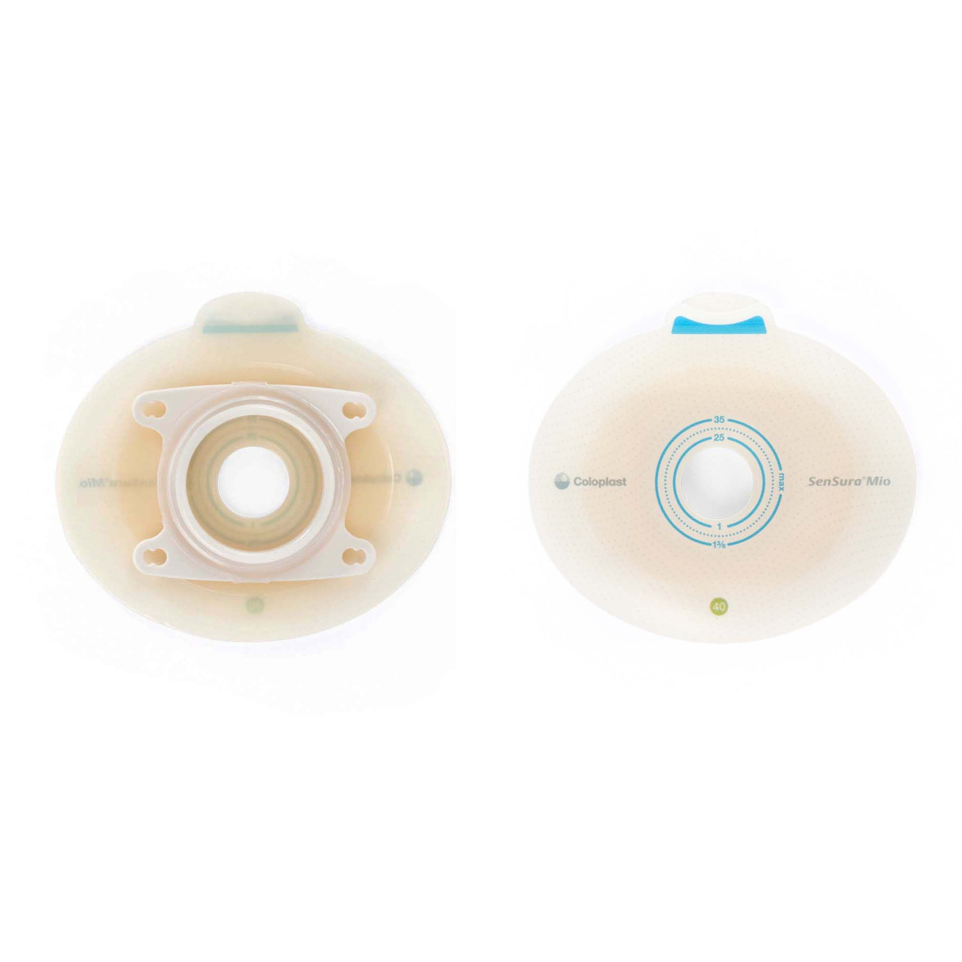 SenSura Mio Click Ostomy Barrier, 20 mm Stoma Opening, Green Color Match