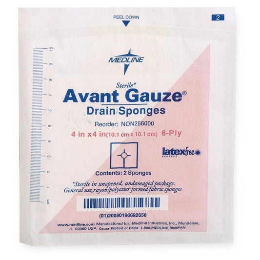 Avant Gauze Drain Sponge, 4 x 4 inch, 6-Ply