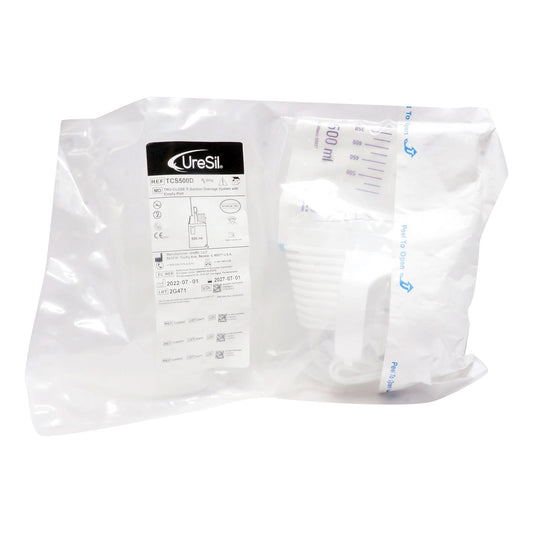 Suction Drainage Bag Tru-Close 20 Inch Tubing 500 mL Sterile Anti-Reflux Barrier