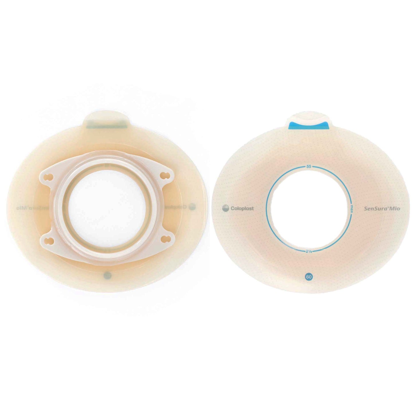 SenSura Mio Click Ostomy Barrier, 50 mm Stoma Opening, Blue Color Match