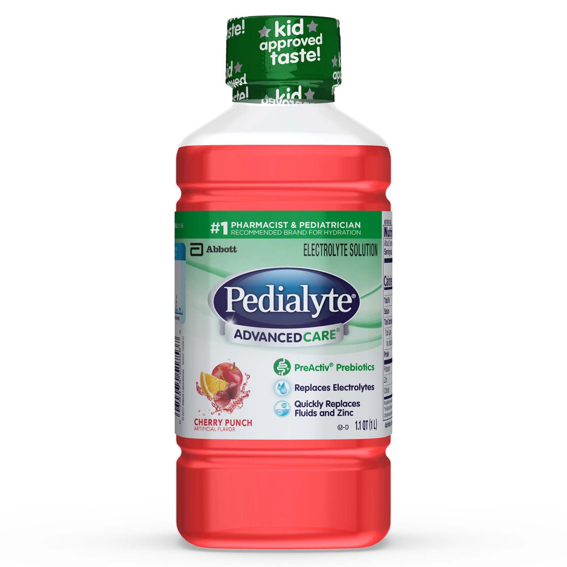 Pedialyte AdvancedCare™ Cherry Punch Electrolyte Solution, 1 Liter Bottle