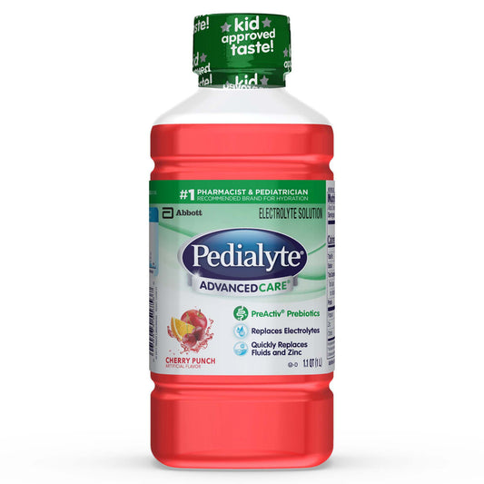 Pedialyte AdvancedCare™ Cherry Punch Electrolyte Solution, 1 Liter Bottle